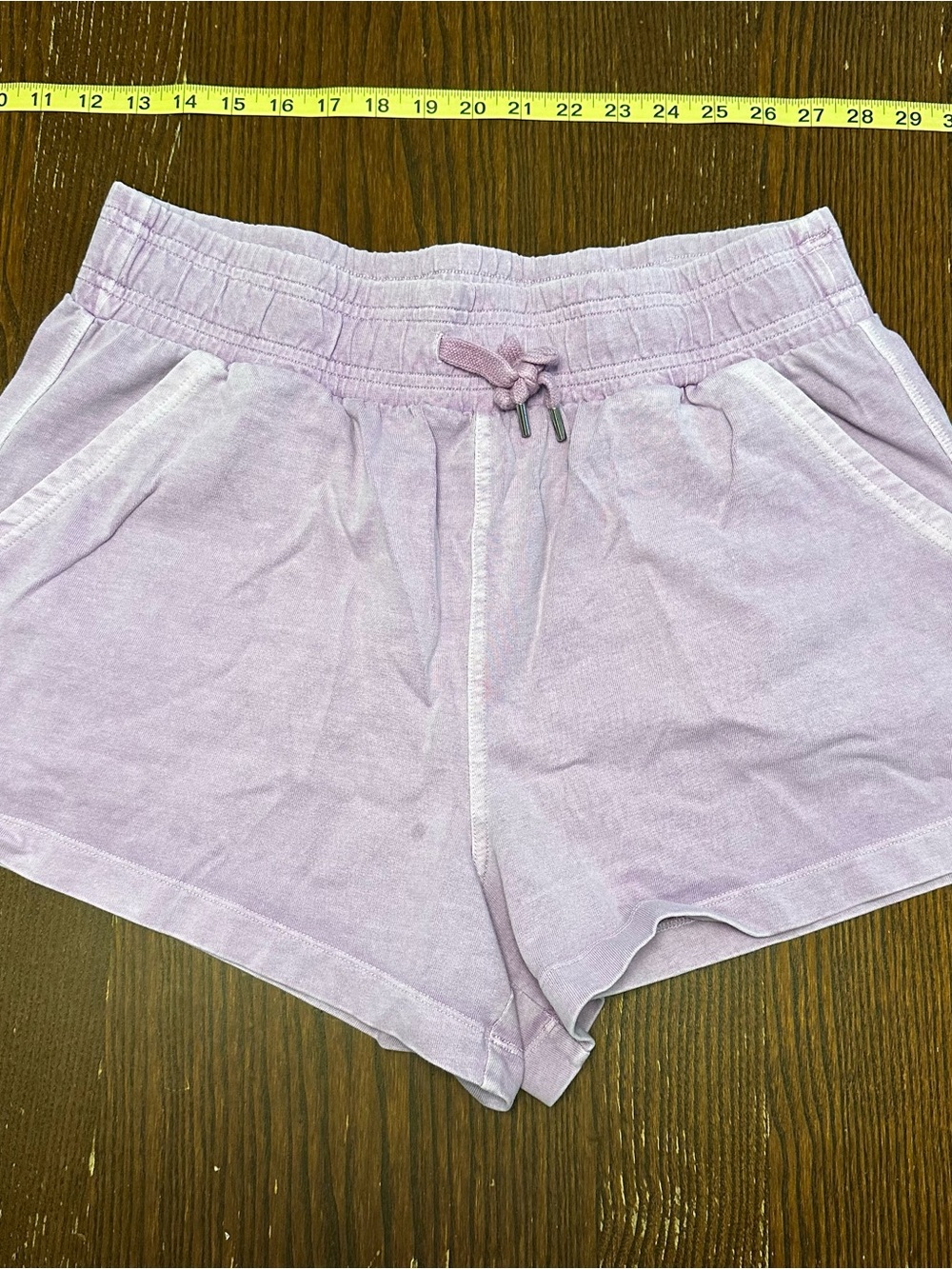Alia Lavender Terry Drawstring Athletic Shorts
